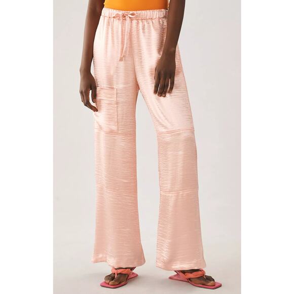 Anthropologie Self Contrast Satin Cargo Pants - New XSP - Picture 2 of 6